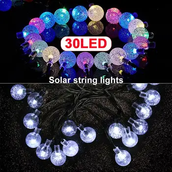 

Fairy Light Crystal Globe Ball Yard Landscape Lamp Garden Fairy String Light Super Bright 30LED Xmas Decor Outdoor Fairy String
