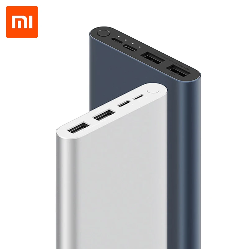 Xiaomi Power Bank Mi 10000 мАч 3 Dual USB портативное зарядное устройство Быстрая зарядка 18 Вт
