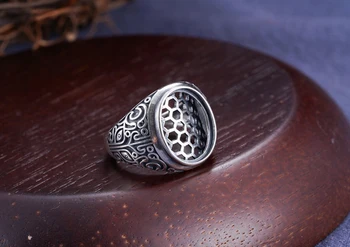 

Joanlyn Ring Blank (13x16mm Oval Blank) Adjustable Thai Sterling Silver Ring Base Oval Cabochon Ring Setting R963B