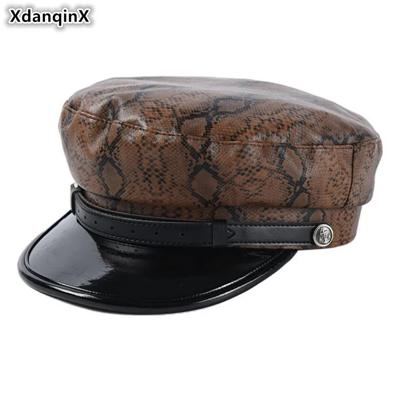 

XdanqinX Elegant Women's Hat Army Military Hat 2019 New Autumn Winter Ladies Fashion Trend Cap Novelty Female Student Tongue Cap