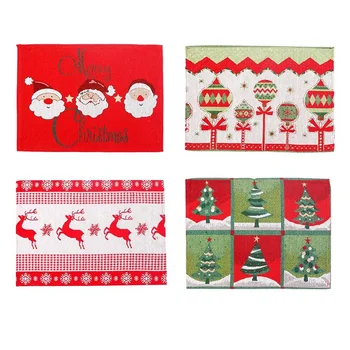

New Christmas Placemat Thick Cotton Placemat Insulation Placemats For Holiday Christmas Table Decorations Drop Shipping
