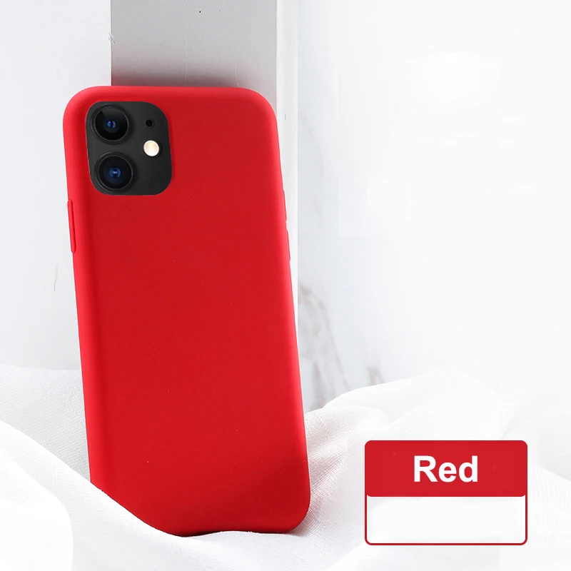 Red Официальный жидкий силиконовый чехол для iPhone X, 7, 8, 11 Pro Max, 6 S, 6 S Plus, чехол с логотипом для iPhone XS MAX, XR, X, задняя крышка - Цвет: Red