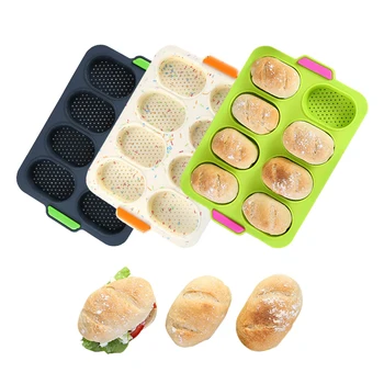 

8 Even Non-stick Silicone Bread Baking Mold Fench Bread Forms Tray Baguette Loaf Baking Pan Bakery Tools