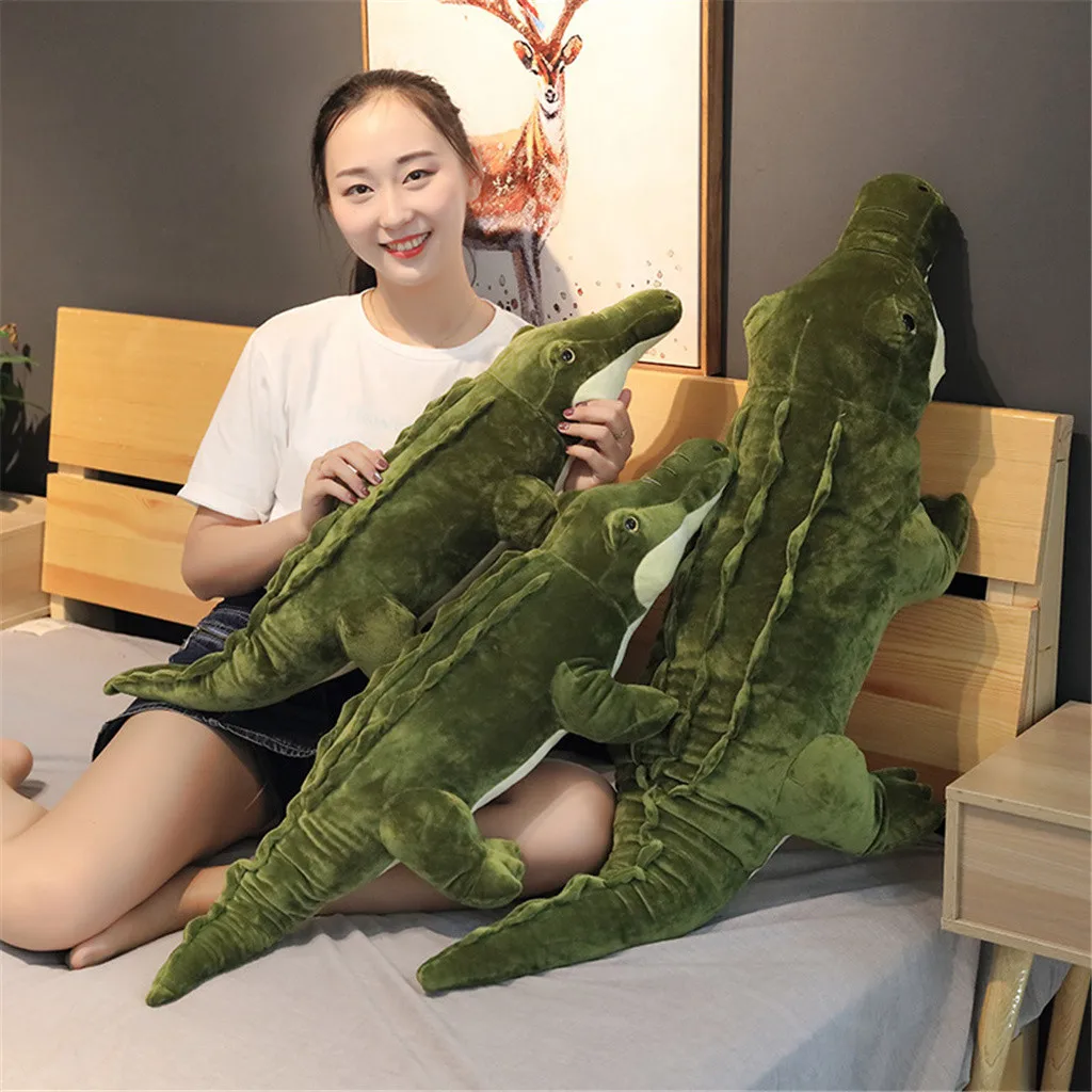 Simulation Crocodile Plush Toys Stuffed Soft Animals Plush Cushion Pillow Doll Home Decoration Gift for Children Sleeping Pad
