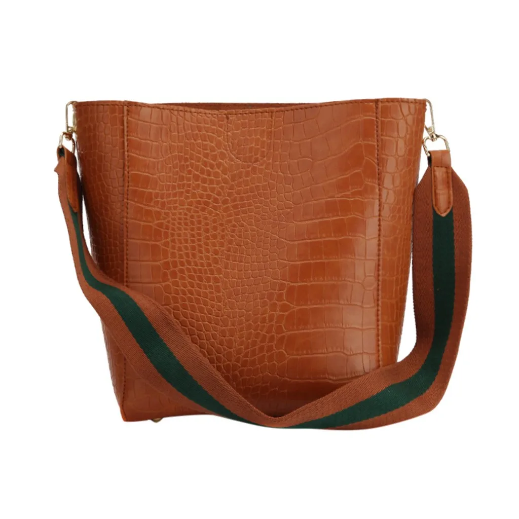 2 шт. женская сумка на плечо с крокодиловым принтом, сумка-мессенджер с толстым плечевым ремнем, Повседневная сумка-мешок, Женские повседневные сумки через плечо
