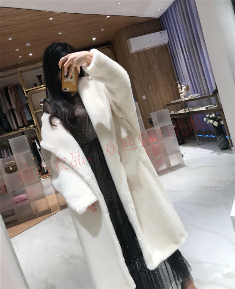Новинка, зимняя женская куртка из искусственного меха для стрижки овец, корейские гранулы, бархат, плюш, толстые женские пальто, овечья шерсть, кашемир, длинное меховое пальто для женщин