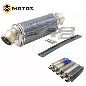 

ZS MOTOS 6 colors 370mm Modified Motorcycle Carbon Fiber Exhaust Muffler Pipe for CB400 CBR125 CBR600 YZF Z750 Z800 Z1000