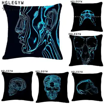 

Cool Skull Cotton Linen Pillow Case For Office Home Decor Throw Pillow Cover 45x45cm