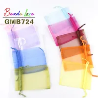 50pcs/lot 5x7cm 7x9cm 9x12cm 10x15cm Drawstring Organza Bags Jewelry Packaging Bags Candy Wedding Bags Wholesale Gifts Pouches 1