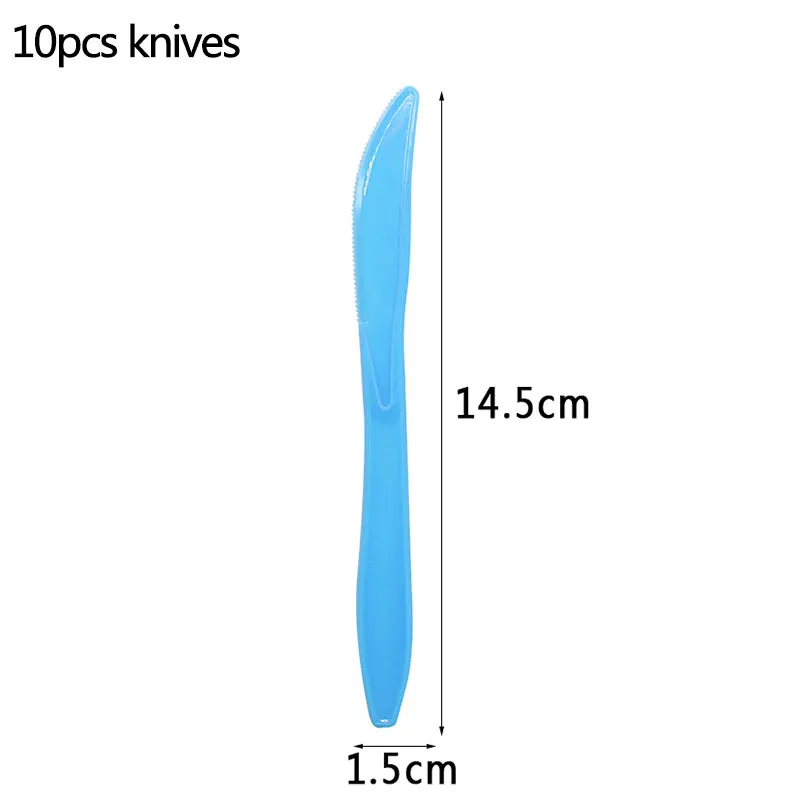 b06-10pcs knives Вечерние одноразовые столовые приборы в виде слона для вечеринки, соломенные чашки, баннеры для мальчиков и девочек, Вечерние Декорации - Цвет: b06-10pcs knives