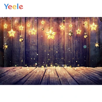 

Yeele Christmas Backdrop Winter Star Light Wood Board Baby Birthday Party Customized Photography Background For Photo Studio