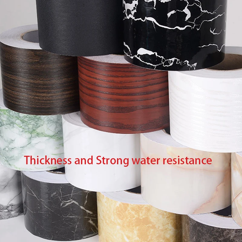 

PVC Modern Self-adhesive Film Wallpaper Waterproof Waist Line Wall Sticker Living room Corridor Border Decorative Floor Skirting
