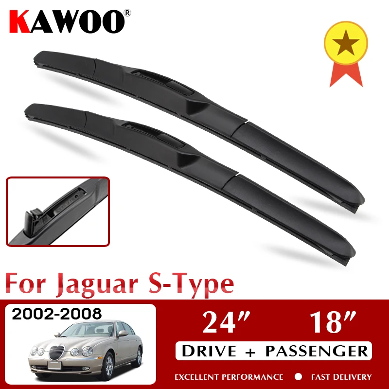 

Стеклоочистители KAWOO для автомобиля Jaguar S-Type 2002-2008 лобовое стекло аксессуары для переднего стекла 24 "+ 18" LHD RHD