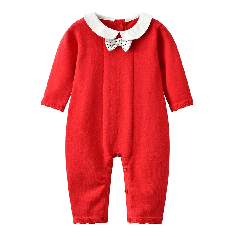 

Baby Rompers Newborn Girls Jumpsuits Long Sleeve Infant Kids Bebes Overalls One Piece Toddler Sweaters Clothes Red Children Wear