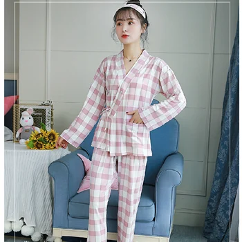 

New Japanese-style Cartoon Nightgowns Winter Bathrobe Women Pajamas Bath Warm Robe Sleepwear Womens Robes