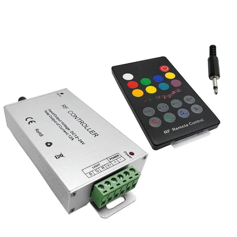 Музыкальный светодиодный RGB контроллер DC12V 24 в RF дистанционный звуковой датчик