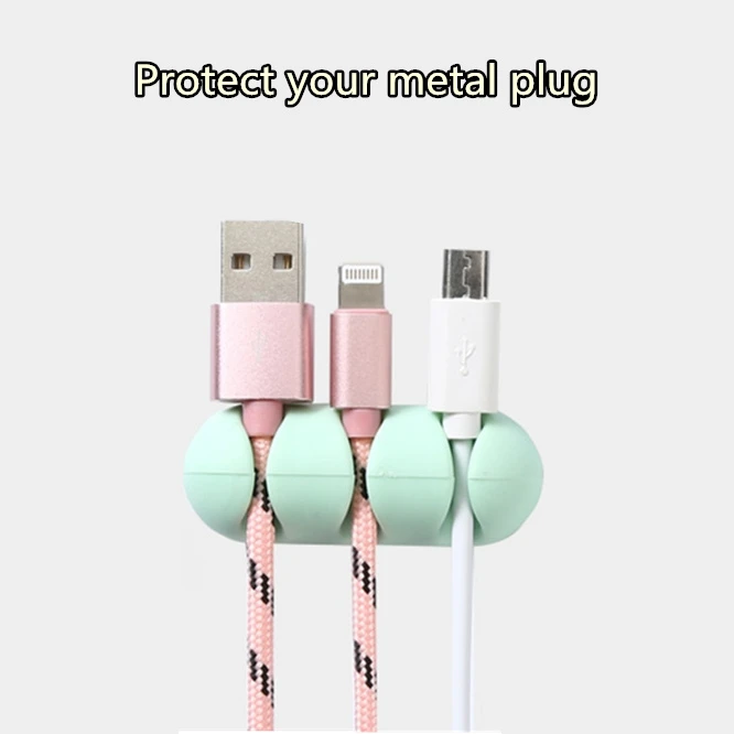 200 шт красочные кабельные органайзеры силиконовые USB устройства для сматывания кабеля