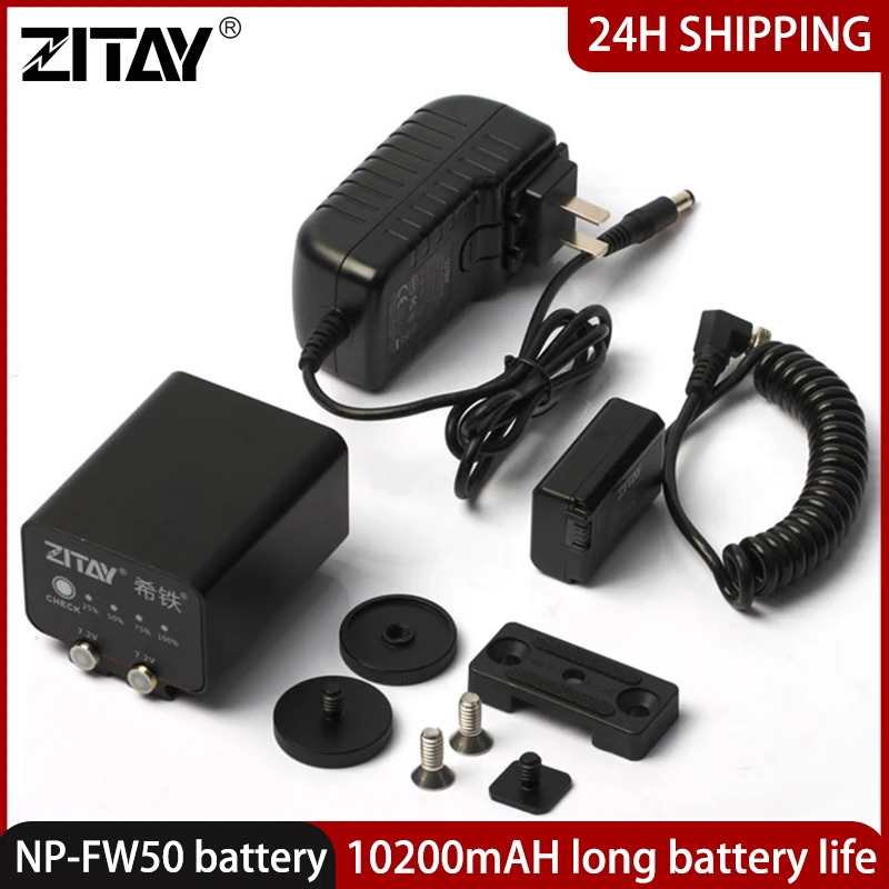 

ZITAY NP-FW50 External Power Battery for Sony Alpha A6000 A6400 A6100 A6300 A6500 A5100 A7 A7 II A7R A7R II Camera battery