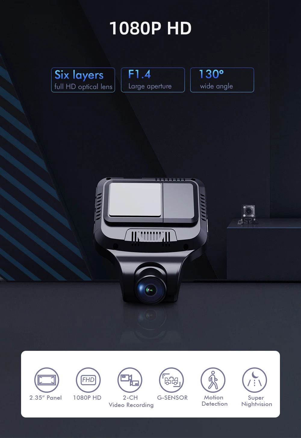 Xiaomi Mijia Mi Dash Cam Camera Anytek T99 1080P HD Driving Recorder G-sensor IPS Display F2.0 30 FPS Built-in speaker