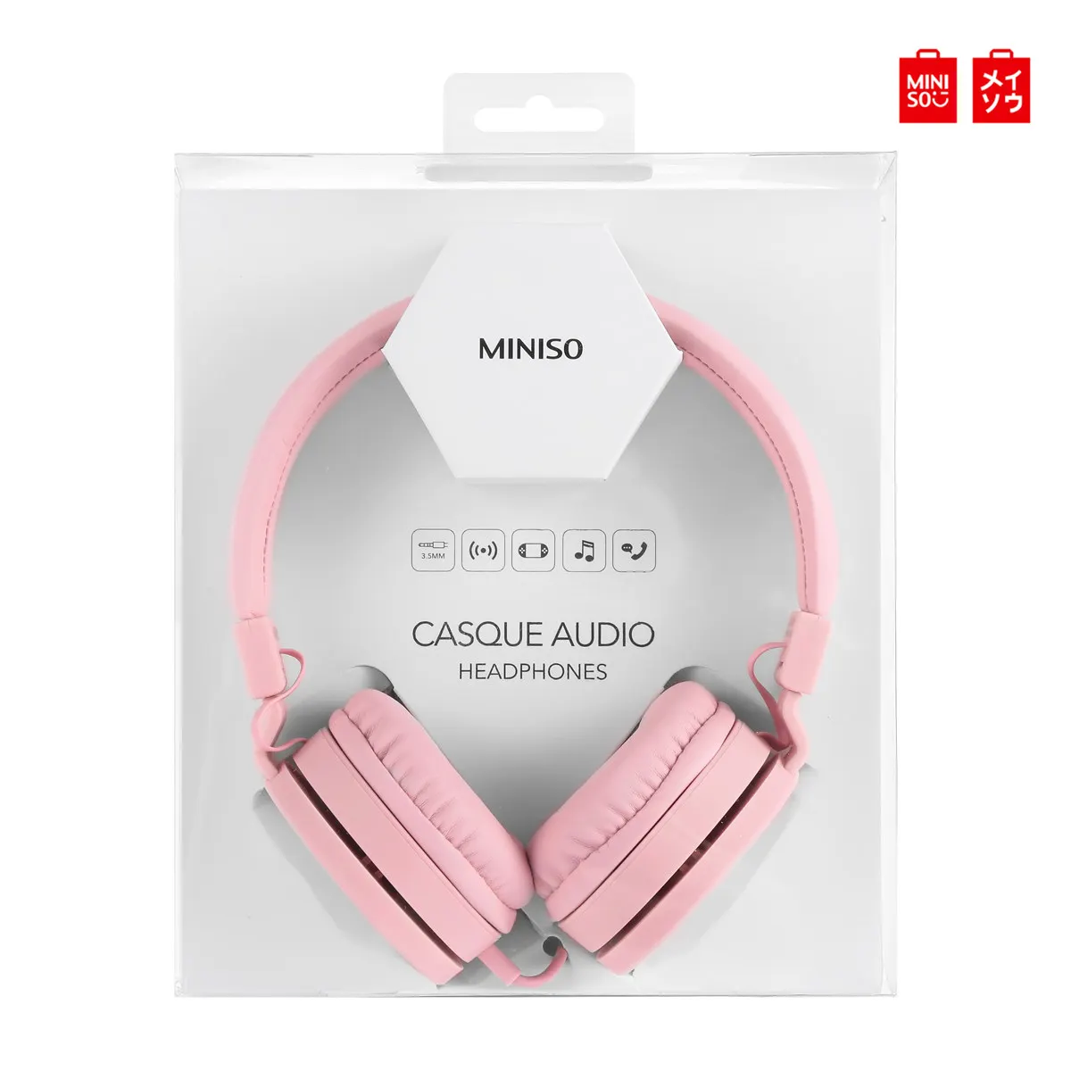 Складные музыкальные наушники MINISO HM001, 3,5 мм, проводные наушники, гарнитура с тяжелыми басами, Hi-Fi стерео гарнитура, стиль Concision