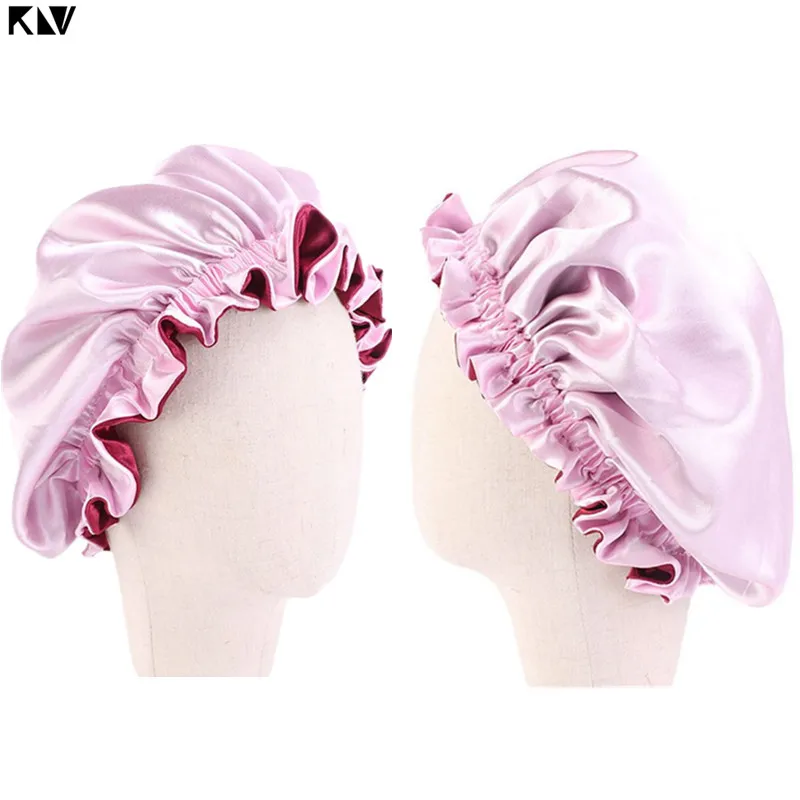 Baby Accessories cute	 New Baby Silky Satin Bonnet Double Layer Adjustable Sleep Cap Girl Night Turban Children Solid Color Cute Hat Fashion Baby Cap Baby Accessories cute	