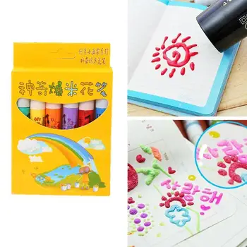 

6pcs / set Magic Popcorn Pen For Kids DIY Drawing Multi Marker Bubble Magic Office Colour Function Pen Pen Supplies Drawing U7B2