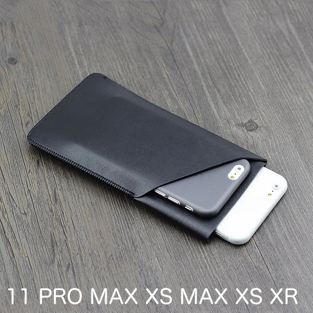 Universal Dual Phone Leather Case Retro Simple Style Straight Leather Pouch  For Iphone 11 Pro Max Xs Max Xs Xr Dual-layer Pouch - Mobile Phone Cases &  Covers - AliExpress