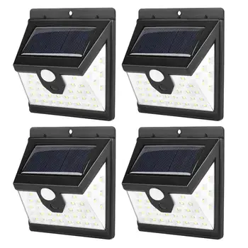 

4pcs Solar Sensor Wall Light Solar Power Lamp Outside Yard 40-LEDs Lighting Tool Outdoor Waterproof Light For Daily Use