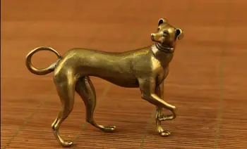 

Exquisite Chinese Old Bronze Handmade Carved lovely dog Statue hand piece