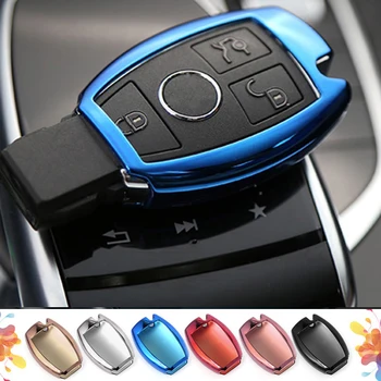 

1pcs TPU Car Key Bag Case protection Cover Key Holder Chain For Mercedes Benz AMG GLC GLE CLA GLA W205 W211 W213 Car Accessories