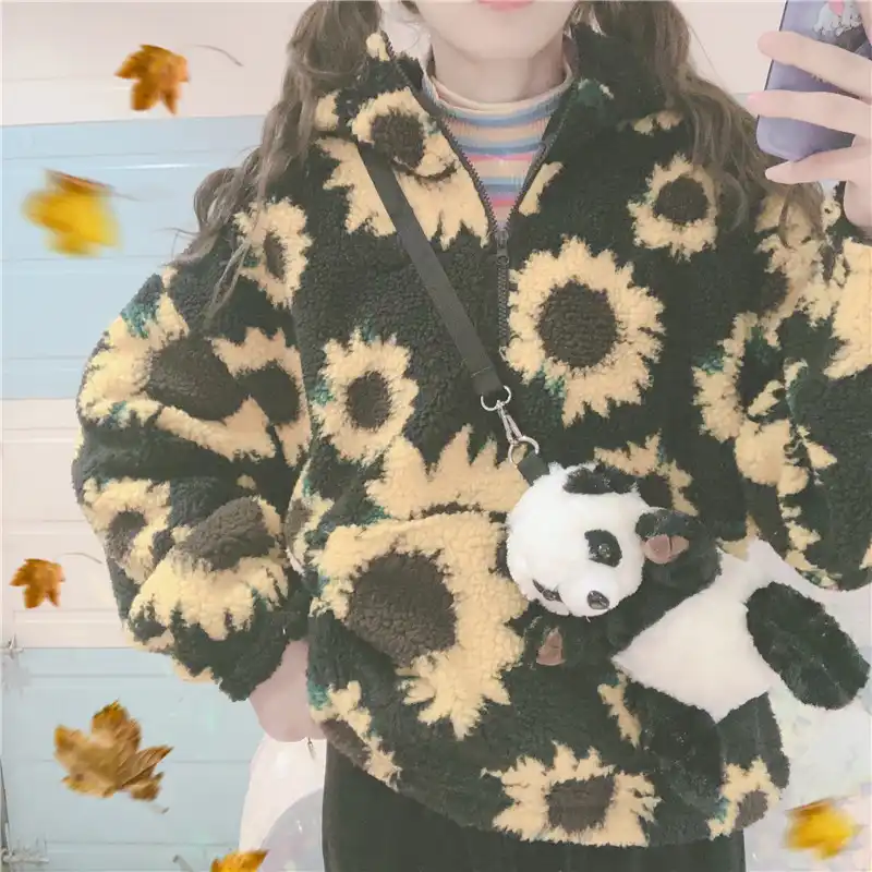 Mori Girl милый пуловер с рисунком подсолнуха Топы маленькие свежие консервативный