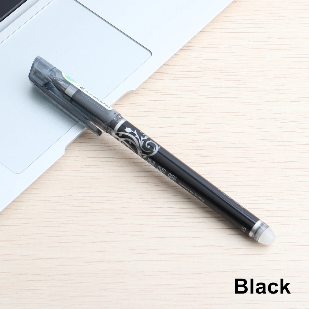 Горячая стираемая ручка гелевая ручка Канцелярия для учеников письменная ручка многофункциональная гелевая ручка 0,5 мм кончик письма плавно крепкое качество - Цвет: black