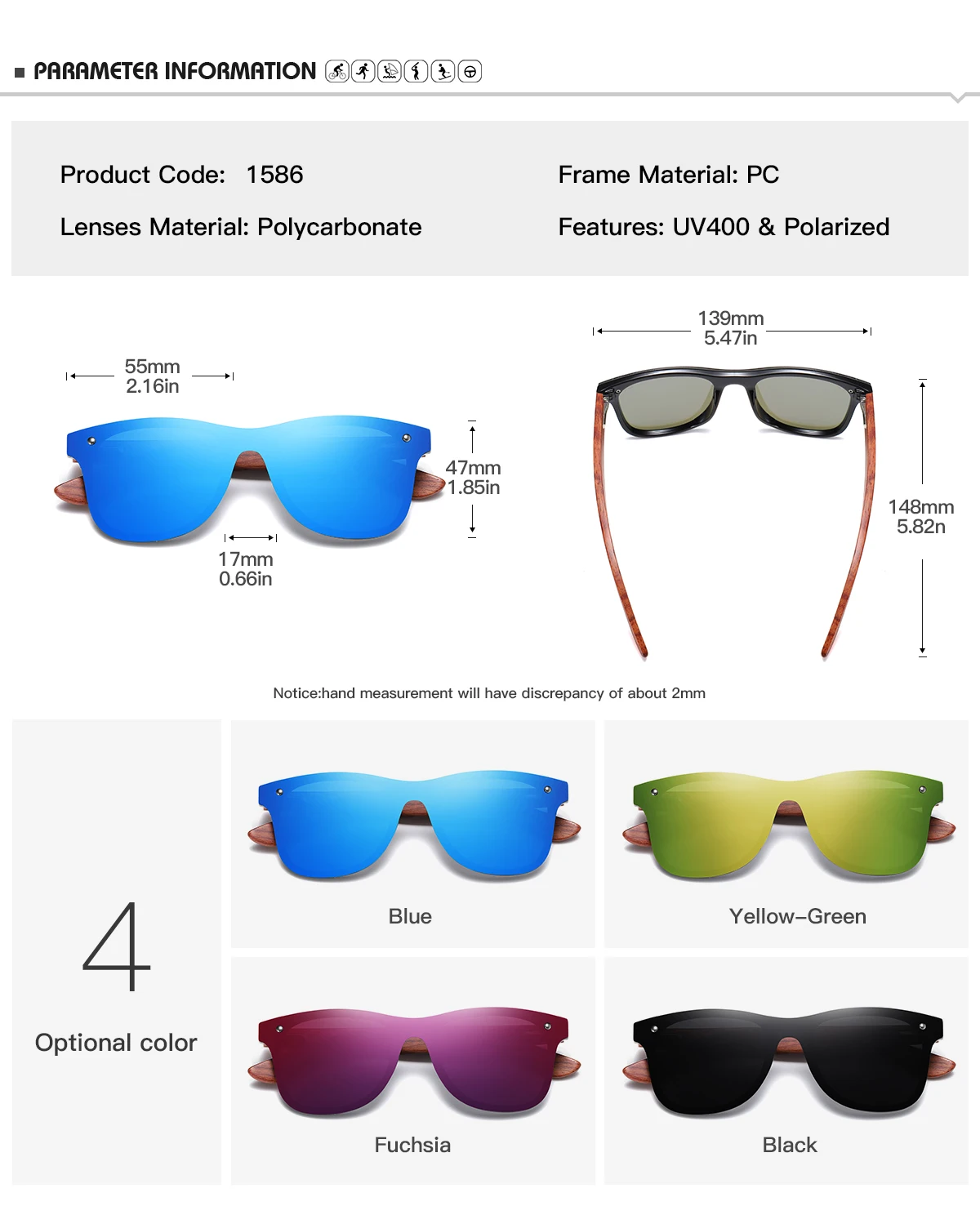 DEARMILIU, мужские солнцезащитные очки, поляризационные, ореховое дерево, зеркальные линзы, солнцезащитные очки для женщин, фирменный дизайн, цветные оттенки, ручная работа
