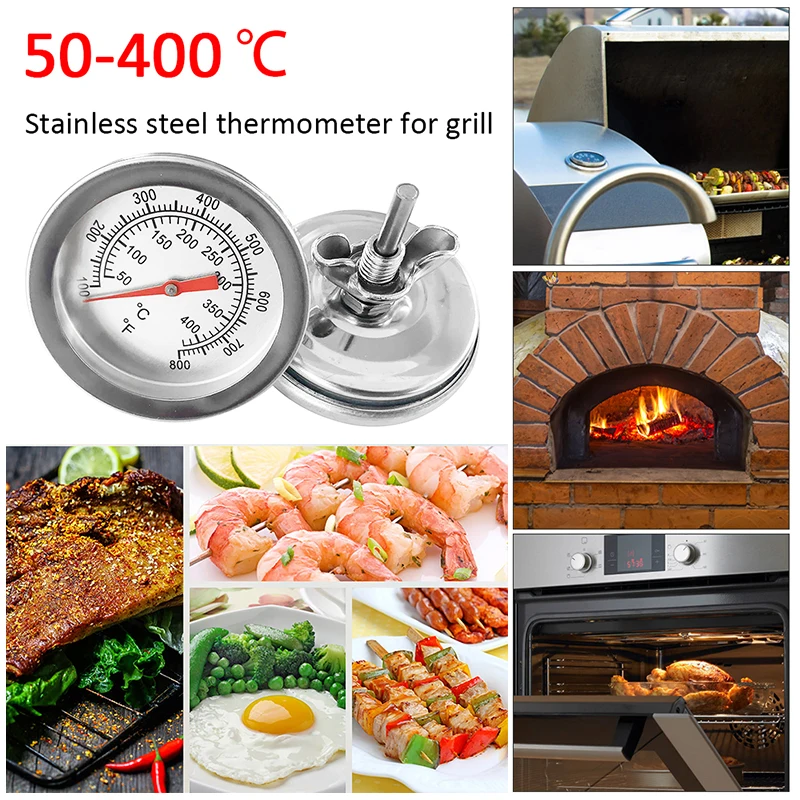 Stainless Steel Barbecue Thermometer Pit Wood Smoker Thermometer Temperature Gauge Celsius Grill Pit Thermometer For Kitchen 2