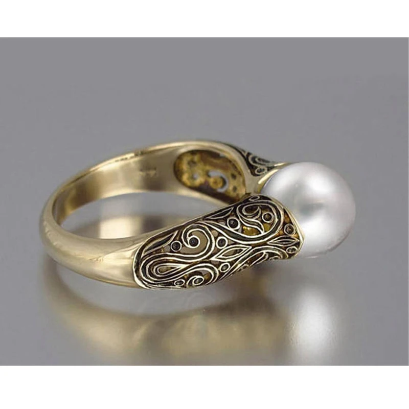Fashion Ring Pearl Wedding Ring Women Accessories Party
