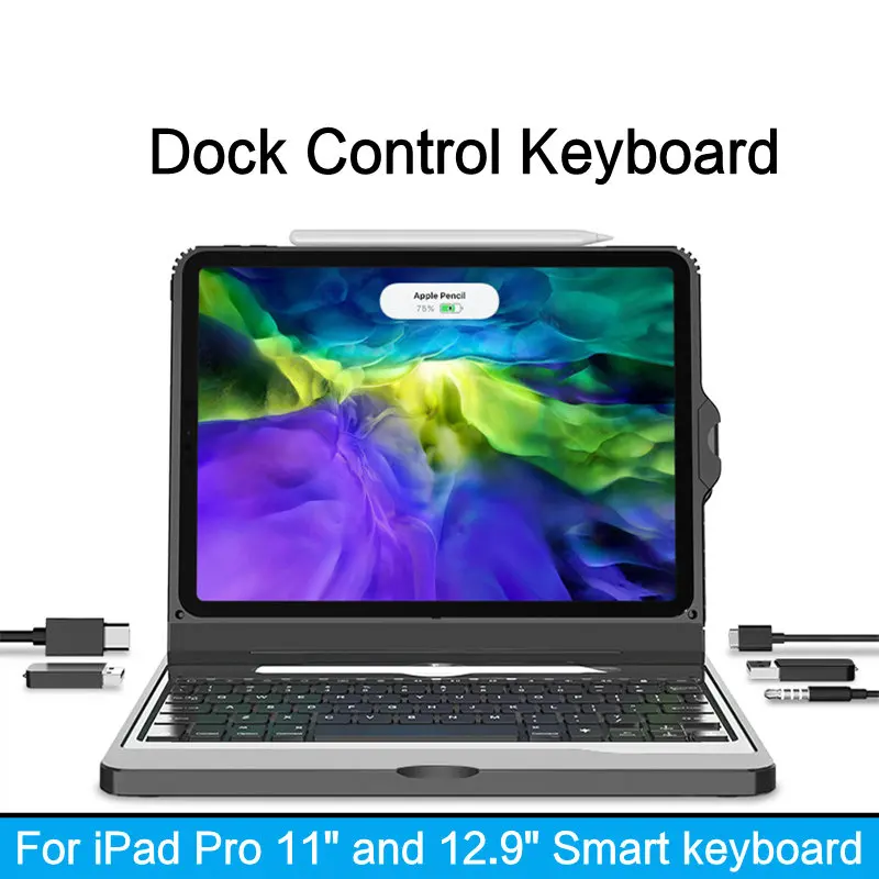 Tastiera Magica Huwei Per Ipad Pro 11 12.9 Pollici 2021 2020 Custodia Smart Keyboard Cover Per 2020 Ipad Air 4 10.9 "Tablet Hdmi Dock Hub