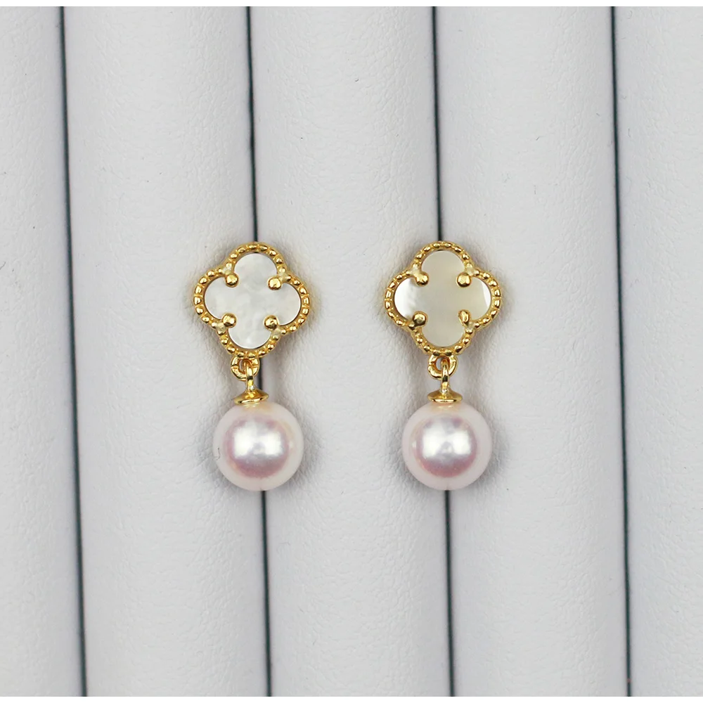 MADALENA SARARA 8.5mm Saltwater Pearl Sakura Pink Akoya Pearl Earrings S925 Earrings Stud Earrings Luxury Elegant Jewelry