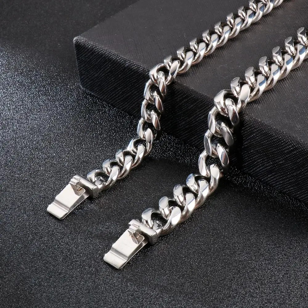 Fongten Punk Cuban Chain Necklace Waterproof Men Stainless