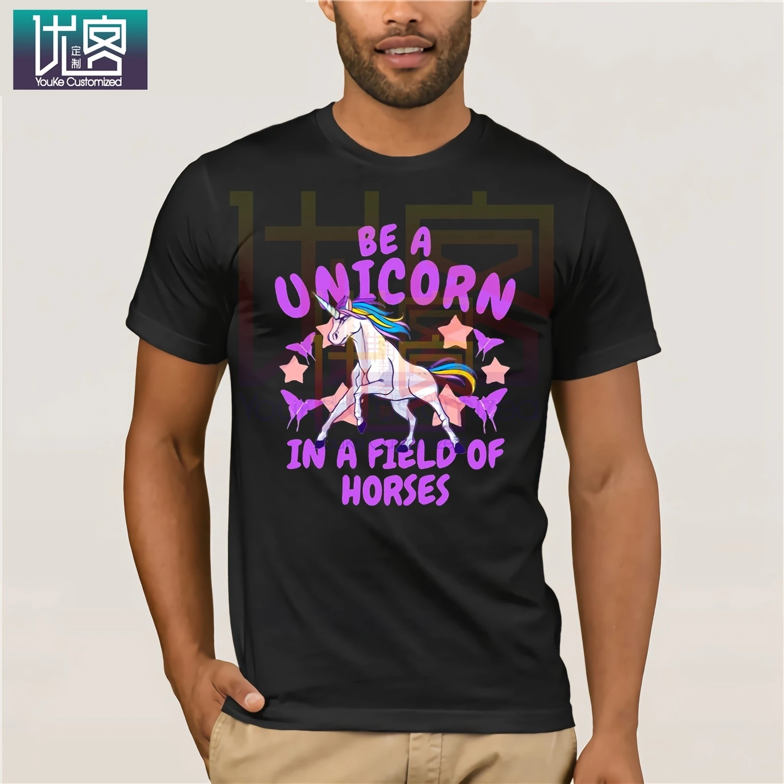 Be a unicorn футболка s футболки Для мужчин Harajuku забавная Мужская с рисунком в стиле
