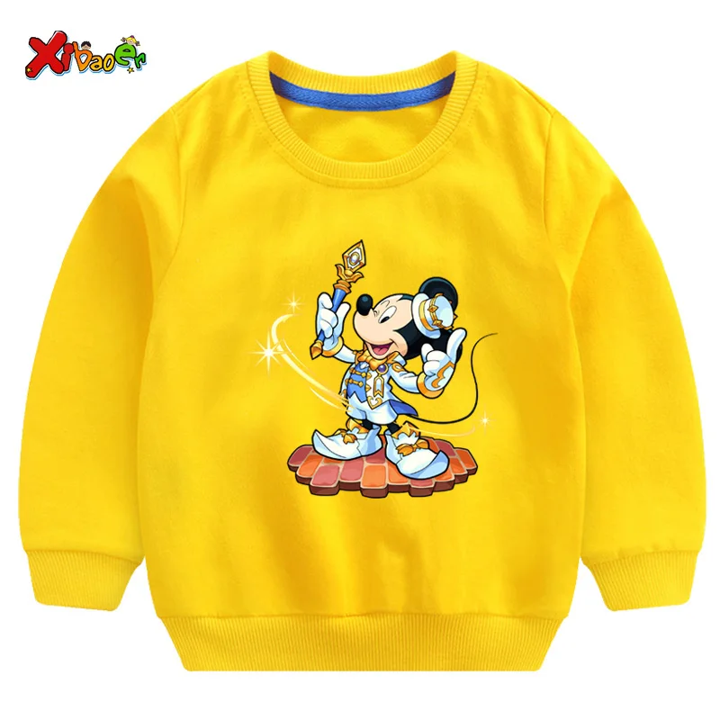 Baby Girls sweatshirts toddler boy hoodie Pullover Printed cute long sleeves children kids new fashion 2T - Цвет: sweatshirt yellow