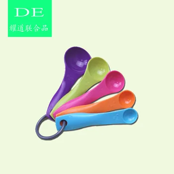 

Baking Tool High Quality Food 5 Pc Color Measuring Spoon,5 Pieces Set Plastic Five-piece Set Measuring Spoon