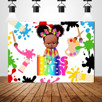 

Sxy0260 African Boss Baby Theme Physical Backdrop Background Banner Girls Custom Photography Photo Birthday Party Decoration