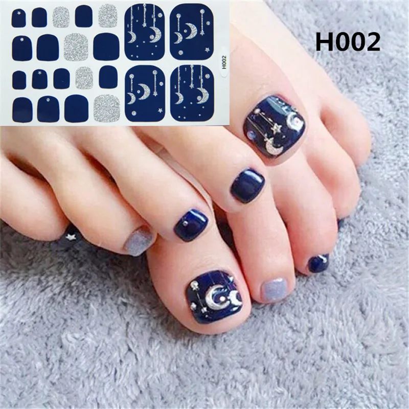 1 лист Красота Цветок Клей французский ногтей обертывания для ног блестящие