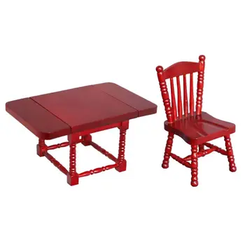 

Free Shipping 1:12 Dollhouse Mini Table Chair Miniature Simulation Furniture Model Kids Pretend Play Toy DIY Accessories