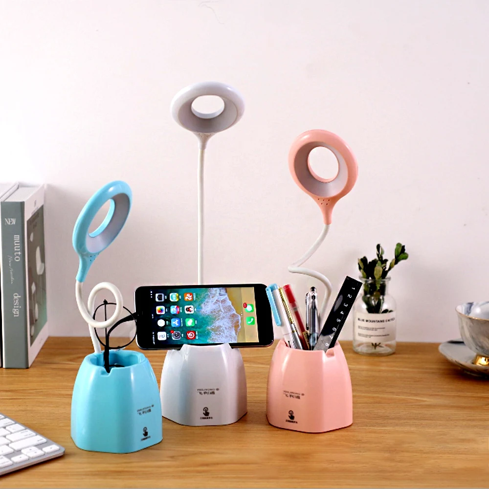 

USB Rechargeable LED Desk Lamp Touch Dimming Adjustment Table Lamp for Children Kids Reading Study Bedside Bedroom Living Room