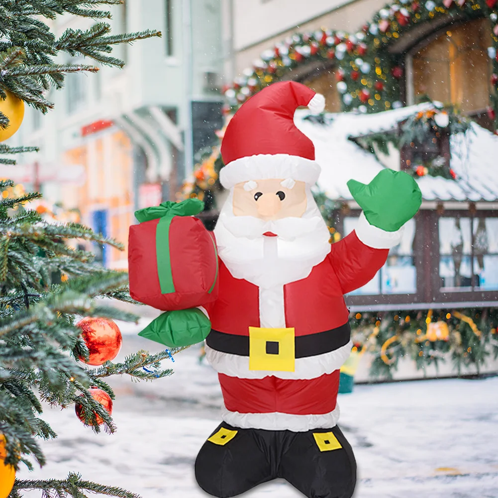 Christmas Inflatable Model Santa Holding Gift Bag with Light for Garden Lawn Party Decoration Props Toys Children Gifts | Игрушки и