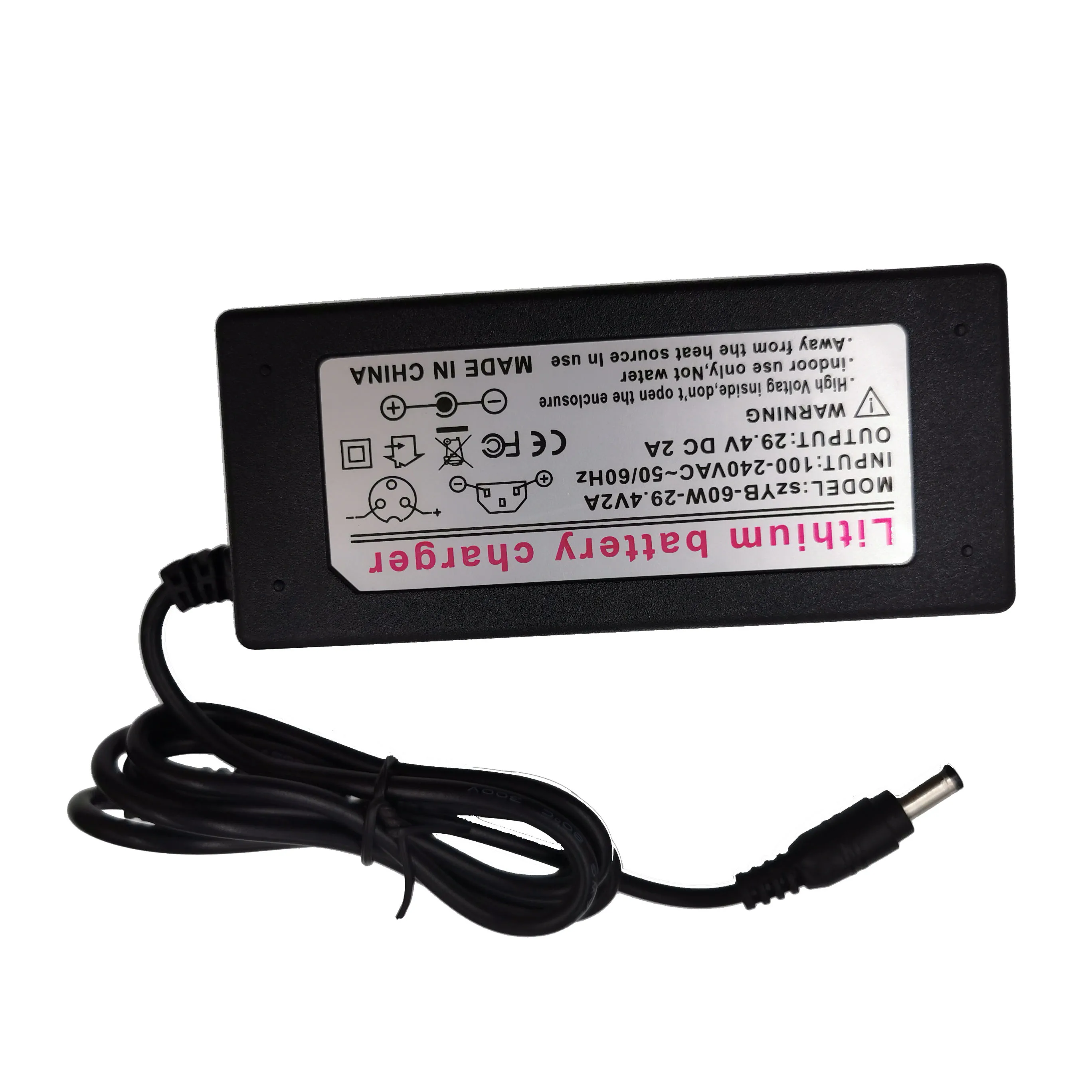 Charger Adapter Battery Charger Battery Charger Adapter YYHQQBAD 29.4V 2A Charger for 24V 25.2V 25.9V 29.4V 7S lithium battery DC 5.5*2.1 MM EU/US/AU/UK