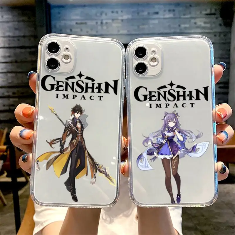 Чехол для телефона Genshin impact zhongli iphone 13 12 11 8 7 plus mini x xs xr pro max прозрачный мягкий |