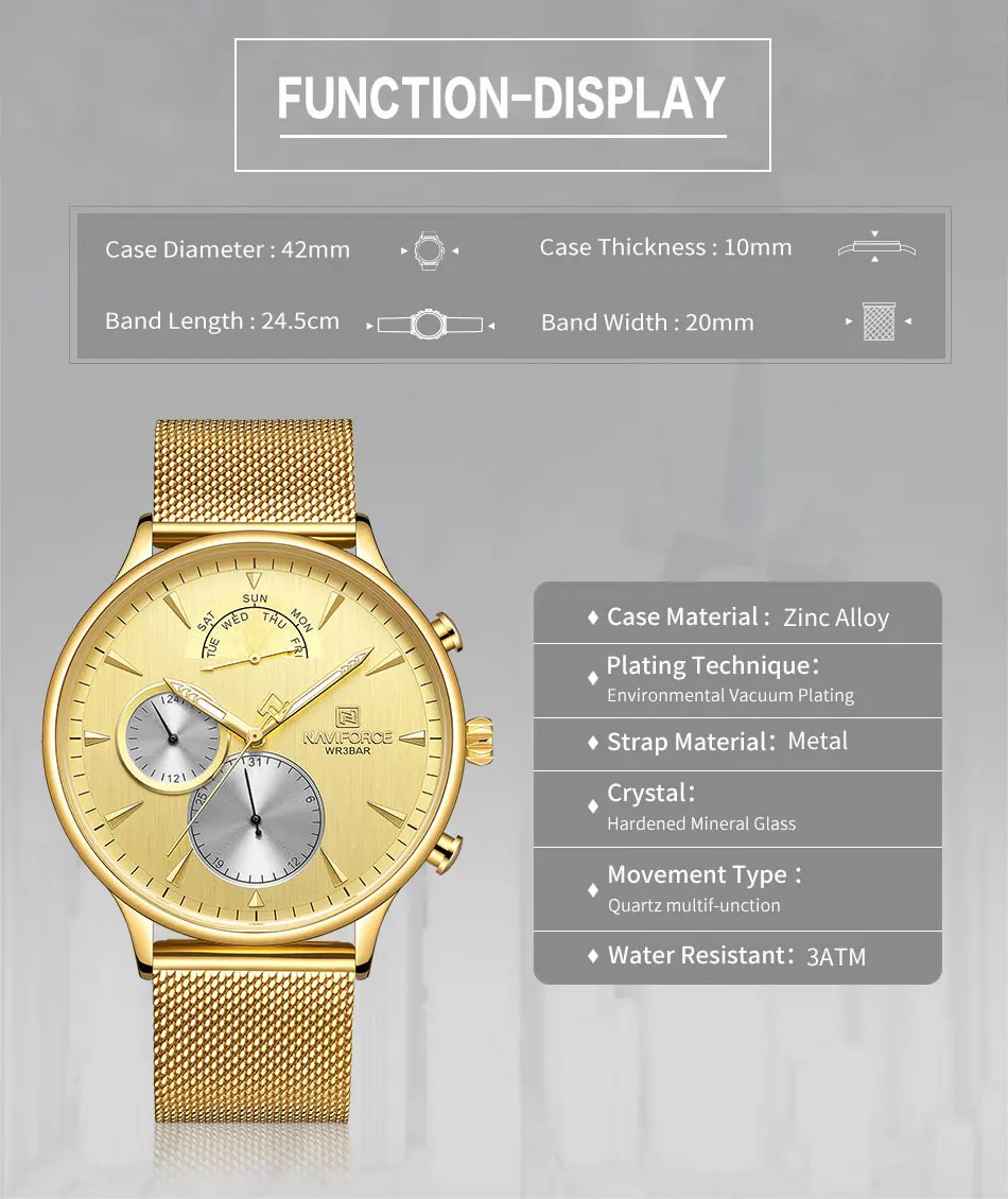 Новинка NAVIFORCE мужские часы лучший бренд простые Кварцевые водонепроницаемые мужские наручные часы полностью стальные спортивные мужские часы Дата Relogio Masculino