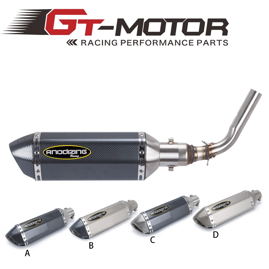 GT Motor - Motorcycle Exhaust Muffler Link Pipe Carbon Fiber middle Escape FOR HONDA GROM MSX125 2013-2015 slip on | Автомобили и